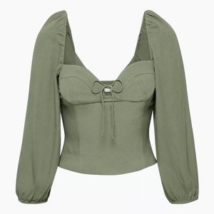 Wilfred Long Sleeve Novella Top in Sage Green